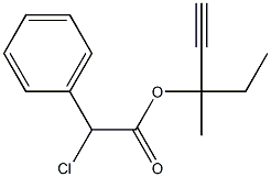 Chloro(phenyl)acetic acid 1-ethyl-1-methyl-2-propynyl ester,,结构式