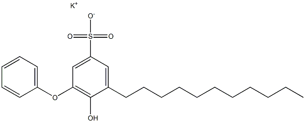 6-ヒドロキシ-5-ウンデシル[オキシビスベンゼン]-3-スルホン酸カリウム 化学構造式