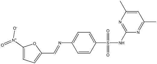 4-(5-ニトロ-2-フリルメチレンアミノ)-N-(4,6-ジメチル-2-ピリミジニル)ベンゼンスルホンアミド 化学構造式