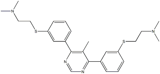 4,6-Bis[3-(2-dimethylaminoethylthio)phenyl]-5-methylpyrimidine 结构式