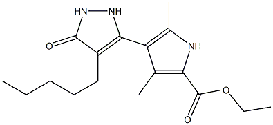 3,5-Dimethyl-4-(5-oxo-4-pentyl-3-pyrazolin-3-yl)-1H-pyrrole-2-carboxylic acid ethyl ester 结构式