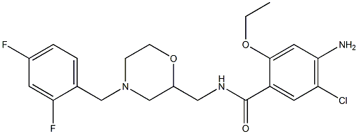 4-Amino-5-chloro-2-ethoxy-N-[[4-(2,4-difluorobenzyl)-2-morpholinyl]methyl]benzamide Struktur