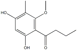 2',4'-Dihydroxy-6'-methoxy-5'-methylbutyrophenone,,结构式