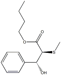 (2S,3R)-2-(Methylthio)-3-hydroxy-3-phenylpropanoic acid butyl ester Structure