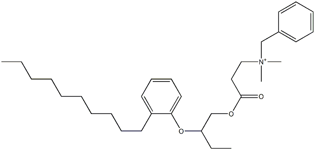 N,N-ジメチル-N-ベンジル-N-[2-[[2-(2-デシルフェニルオキシ)ブチル]オキシカルボニル]エチル]アミニウム 化学構造式