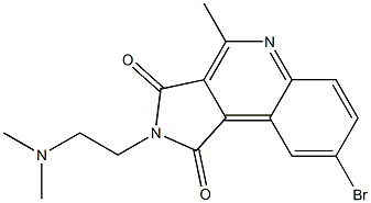2-[2-(Dimethylamino)ethyl]-8-bromo-4-methyl-2H-pyrrolo[3,4-c]quinoline-1,3-dione,,结构式