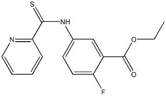 5-(2-ピリジニルカルボノチオイルアミノ)-2-フルオロ安息香酸エチル 化学構造式