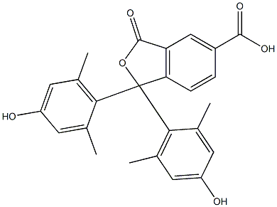 1,3-Dihydro-1,1-bis(4-hydroxy-2,6-dimethylphenyl)-3-oxoisobenzofuran-5-carboxylic acid,,结构式