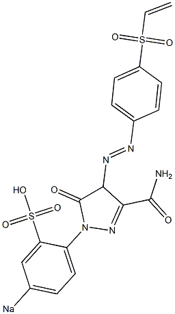 5-Oxo-1-(p-sodiosulfophenyl)-4-(p-vinylsulfonylphenylazo)-2-pyrazoline-3-carboxamide,,结构式