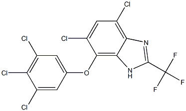 4,6-Dichloro-7-(3,4,5-trichlorophenoxy)-2-trifluoromethyl-1H-benzimidazole Struktur