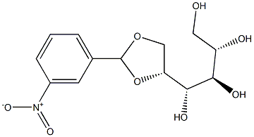 5-O,6-O-(3-ニトロベンジリデン)-D-グルシトール 化学構造式