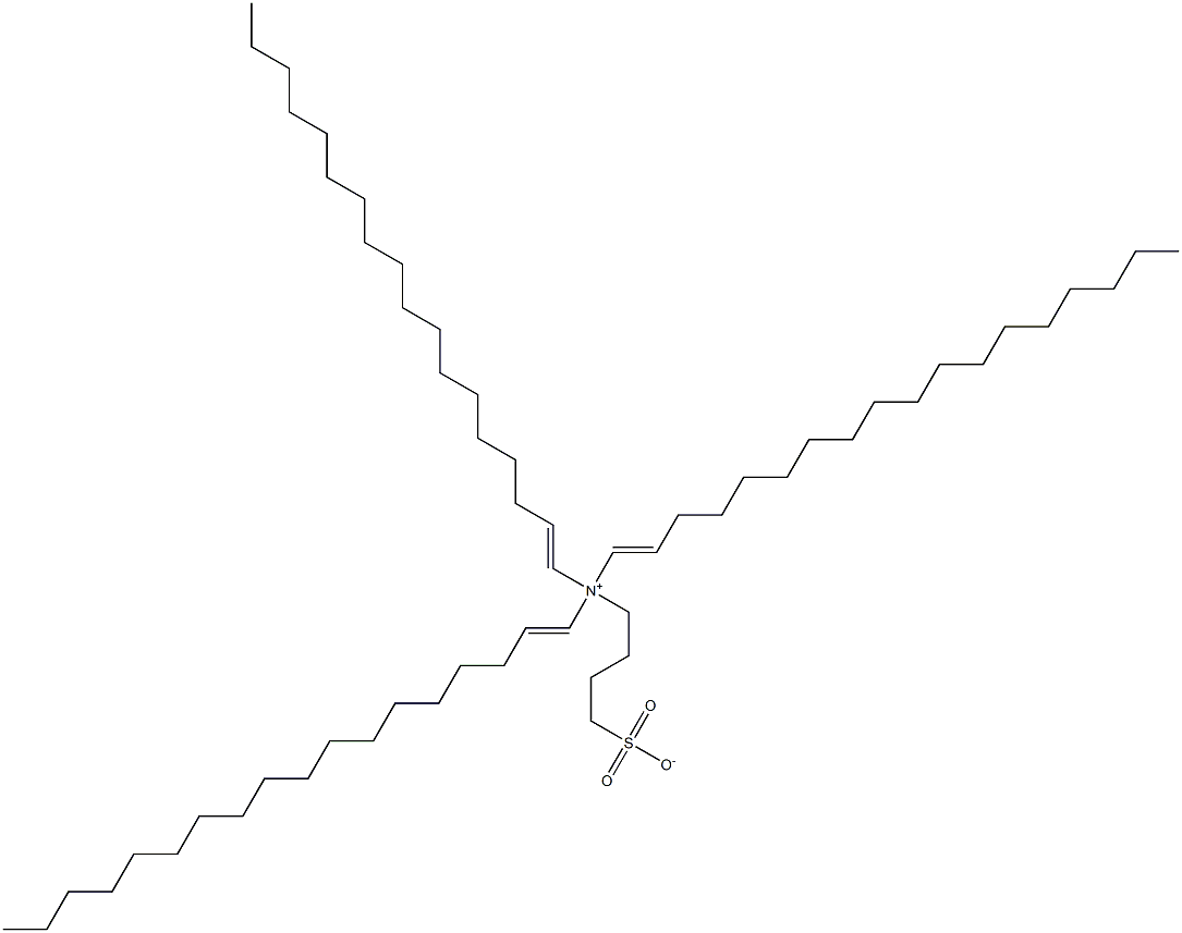 N,N-ジ(1-オクタデセニル)-N-(4-スルホナトブチル)-1-オクタデセン-1-アミニウム 化学構造式