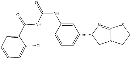 1-(2-クロロベンゾイル)-3-[3-[[(6S)-2,3,5,6-テトラヒドロイミダゾ[2,1-b]チアゾール]-6-イル]フェニル]尿素 化学構造式