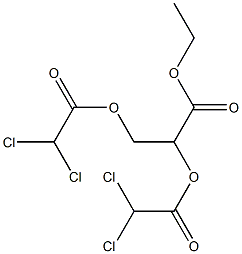 (+)-2-O,3-O-Bis(dichloroacetyl)-D-glyceric acid ethyl ester 结构式