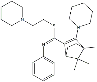 4,7,7-Trimethyl-3-piperidino-N-phenylbicyclo[2.2.1]hept-2-ene-2-carbimidothioic acid (2-piperidinoethyl) ester