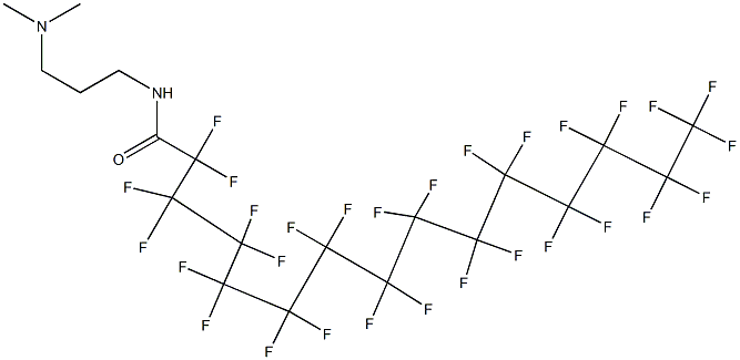 N-[3-(ジメチルアミノ)プロピル]-2,2,3,3,4,4,5,5,6,6,7,7,8,8,9,9,10,10,11,11,12,12,13,13,14,14,15,15,15-ノナコサフルオロペンタデカンアミド 化学構造式