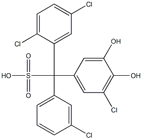 (3-Chlorophenyl)(2,5-dichlorophenyl)(5-chloro-3,4-dihydroxyphenyl)methanesulfonic acid Structure