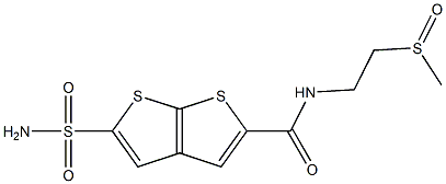 N-(2-Methylsulfinylethyl)-5-sulfamoylthieno[2,3-b]thiophene-2-carboxamide,,结构式