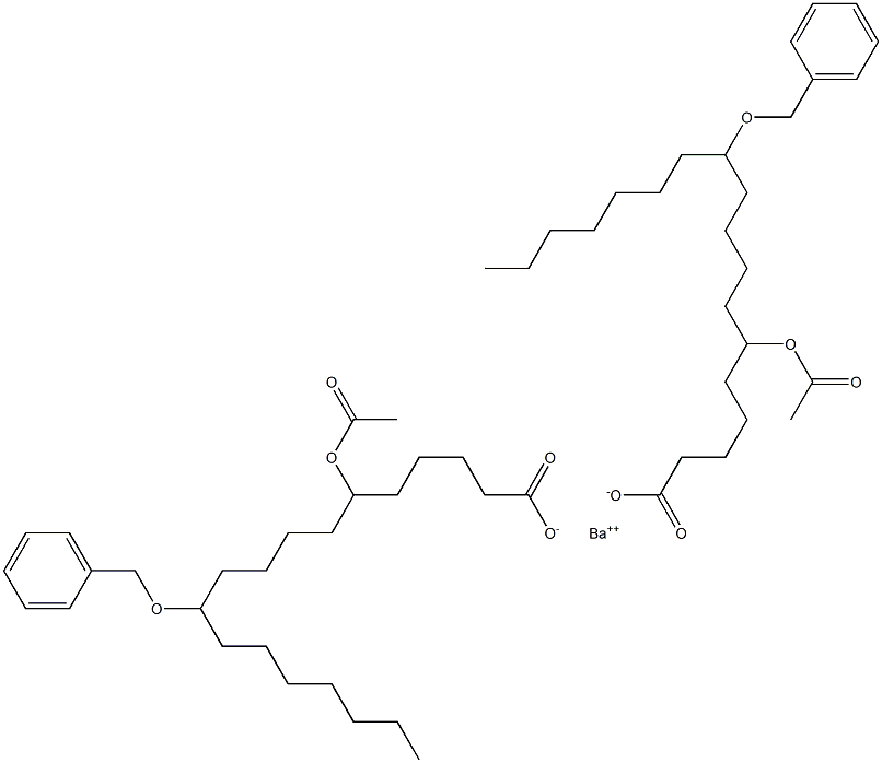 Bis(11-benzyloxy-6-acetyloxystearic acid)barium salt Structure