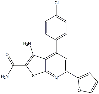 3-Amino-4-(4-chlorophenyl)-6-(2-furanyl)thieno[2,3-b]pyridine-2-carboxamide