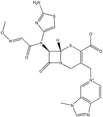 (7R)-7-[(2-Amino-4-thiazolyl)(methoxyimino)acetylamino]-3-[[3-methyl-(3H-imidazo[4,5-c]pyridin-5-ium)-5-yl]methyl]cepham-3-ene-4-carboxylic acid