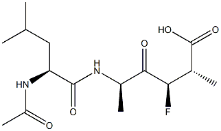 (2S,3R,5R)-5-[(N-Acetyl-L-leucyl)amino]-3-fluoro-2-methyl-4-oxohexanoic acid Structure