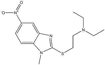 2-[2-(ジエチルアミノ)エチルチオ]-1-メチル-5-ニトロ-1H-ベンゾイミダゾール 化学構造式