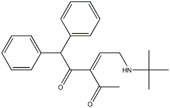 3-(2-tert-Butylaminoethylidene)-1,1-diphenylpentane-2,4-dione 结构式