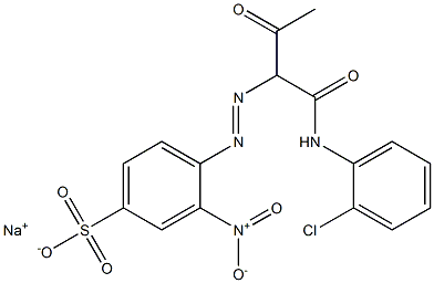 4-[1-[N-(o-Chlorophenyl)carbamoyl]-2-oxopropylazo]-3-nitrobenzenesulfonic acid sodium salt Structure