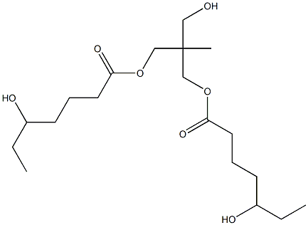 ビス(5-ヒドロキシヘプタン酸)2-(ヒドロキシメチル)-2-メチル-1,3-プロパンジイル 化学構造式