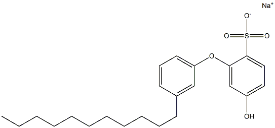 5-ヒドロキシ-3'-ウンデシル[オキシビスベンゼン]-2-スルホン酸ナトリウム 化学構造式
