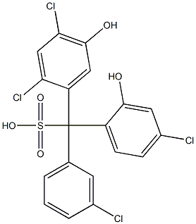 (3-Chlorophenyl)(4-chloro-2-hydroxyphenyl)(2,4-dichloro-5-hydroxyphenyl)methanesulfonic acid,,结构式