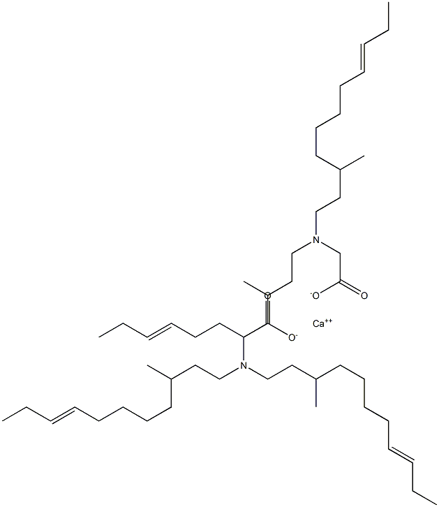 Bis[N,N-bis(3-methyl-8-undecenyl)glycine]calcium salt Struktur