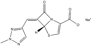 (5R,6Z)-6-[[2-メチル-2H-1,2,3-トリアゾール-4-イル]メチレン]-7-オキソ-4-チア-1-アザビシクロ[3.2.0]ヘプタ-2-エン-2-カルボン酸ナトリウム 化学構造式