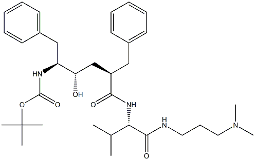 (2S)-2-[[(2R,4S,5S)-5-(tert-Butoxycarbonylamino)-2-benzyl-4-hydroxy-6-phenylhexanoyl]amino]-N-(3-dimethylaminopropyl)-3-methylbutyramide Structure