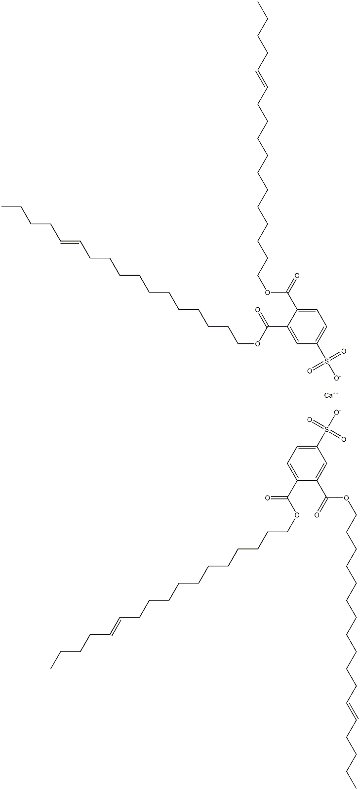Bis[3,4-di(12-heptadecenyloxycarbonyl)benzenesulfonic acid]calcium salt Structure