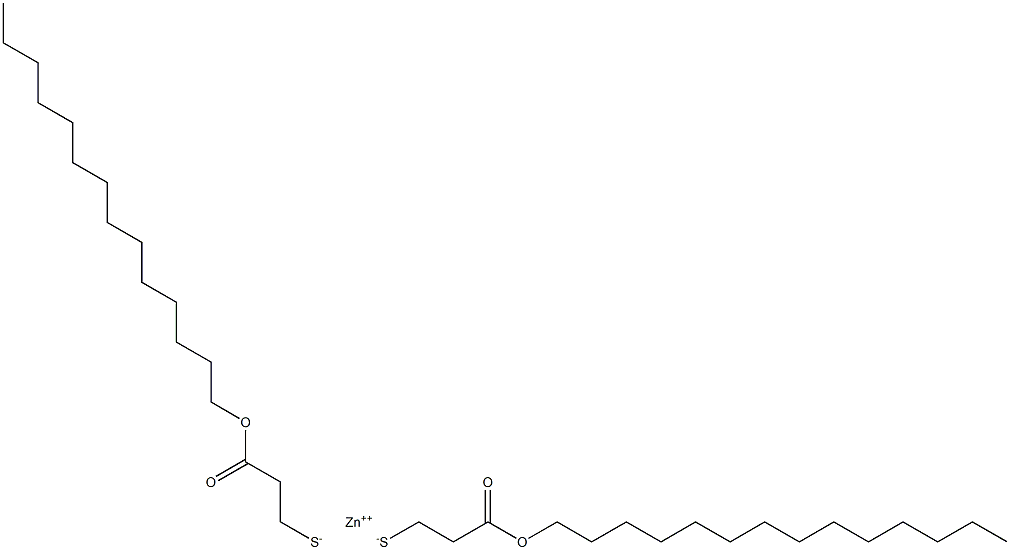 Zinc bis[2-(tetradecyloxycarbonyl)ethanethiolate] Structure