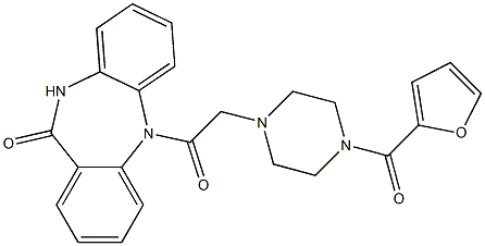5-[[4-[(Furan-2-yl)carbonyl]piperazin-1-yl]acetyl]-5,10-dihydro-11H-dibenzo[b,e][1,4]diazepin-11-one Struktur