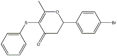 2-(p-Bromophenyl)-6-methyl-5-phenylthio-2,3-dihydro-4H-pyran-4-one Structure