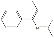 1-Phenyl-1-[(methyl)(methyl)methyleneamino]-2-methyl-1-propene,,结构式