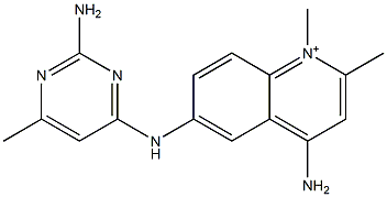 4-Amino-6-[(2-amino-6-methyl-4-pyrimidinyl)amino]-1,2-dimethylquinolinium Structure