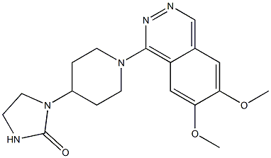 1-[4-(2-オキソイミダゾリジン-1-イル)ピペリジノ]-6,7-ジメトキシフタラジン 化学構造式