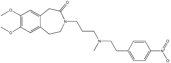 4,5-Dihydro-7,8-dimethoxy-3-[3-[N-methyl-2-(4-nitrophenyl)ethylamino]propyl]-1H-3-benzazepin-2(3H)-one 结构式