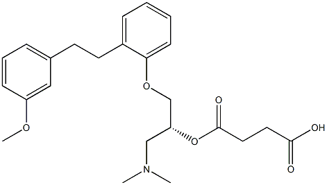 こはく酸水素1-[(2R)-3-(ジメチルアミノ)-1-[2-[2-(3-メトキシフェニル)エチル]フェノキシ]プロパン-2-イル] 化学構造式