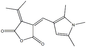 3,4-Dihydro-3-isopropylidene-4-[(1,2,5-trimethyl-1H-pyrrol-3-yl)methylene]furan-2,5-dione 结构式