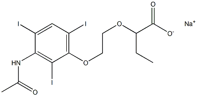 2-[2-(3-Acetylamino-2,4,6-triiodophenoxy)ethoxy]butyric acid sodium salt Struktur