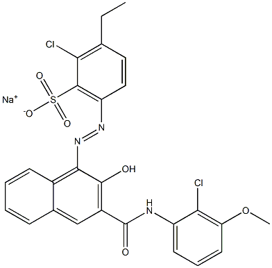 2-Chloro-3-ethyl-6-[[3-[[(2-chloro-3-methoxyphenyl)amino]carbonyl]-2-hydroxy-1-naphtyl]azo]benzenesulfonic acid sodium salt