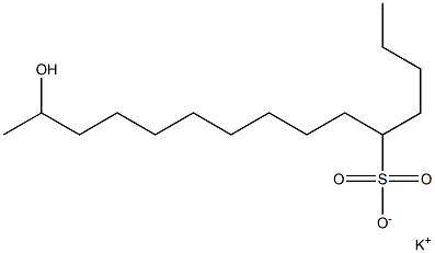 14-Hydroxypentadecane-5-sulfonic acid potassium salt Structure