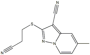 2-[(2-Cyanoethyl)thio]-5-methylpyrazolo[1,5-a]pyridine-3-carbonitrile,,结构式