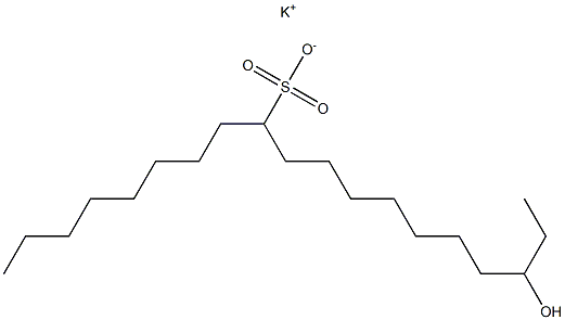 17-ヒドロキシノナデカン-9-スルホン酸カリウム 化学構造式